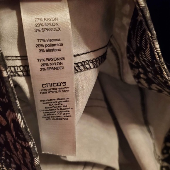 Chico's Capri pants Animal Print black and White Size 0.5 / S - Picture 5 of 5